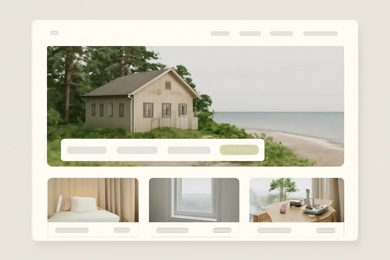 Concept project: a guesthouse website showing a room page and an enquiry form, flat screenshot